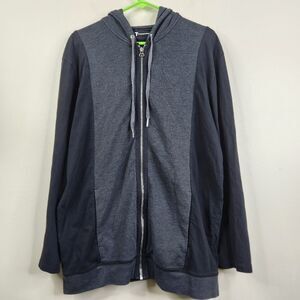 T Alexander Wang Mens Long Sleeve Full Zip Colorblock Hoodie Large